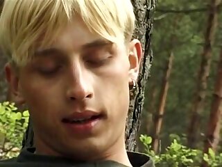 Gorgeous blond in the woods twink porn