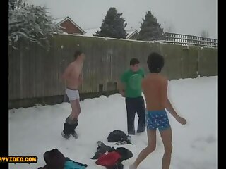 crazy boys nude on the snow ( no porn )