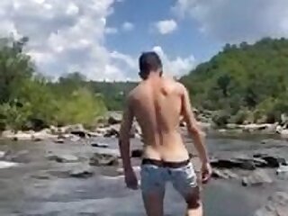Showing boner by the river twink porn