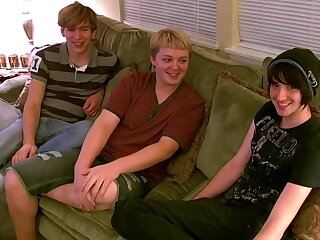Three lover on the couch gay boys porn