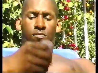 Black gay cock wanking under the sun