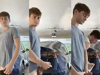 caught by my brother masturbating next to his car