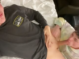 I came home from work stressed and was greeted with a blowjob