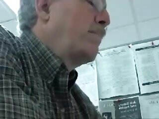 Grandpa plays with his tiny dick and cums