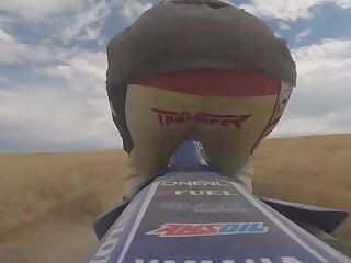 Motocross rider having some fun.