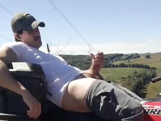 Farmer busting a nut