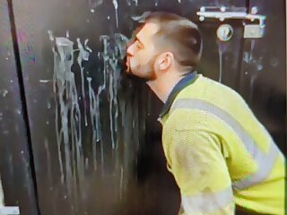 Man licking up cum from toiletdooe