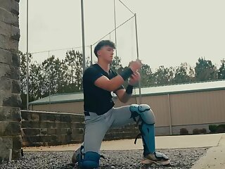 Watch this super cutie baseball player in uniform with a nice butt.