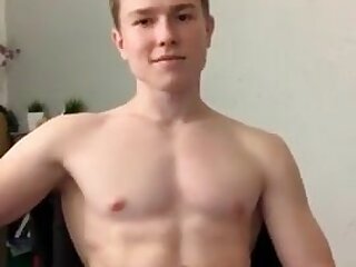 Hot sexy muscular guy cum show