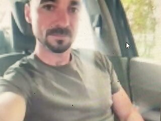Young guy show dick in the car