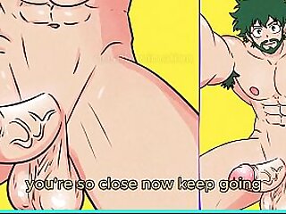 Yaoi Anime Naked Midoriya Deku with Huge Censored Black Cock Slowly Colored In Until Fully Explicit   Male JOI Masturbation Instructions for Men