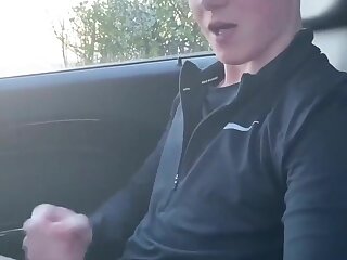 Hot Boy Cummes in Car